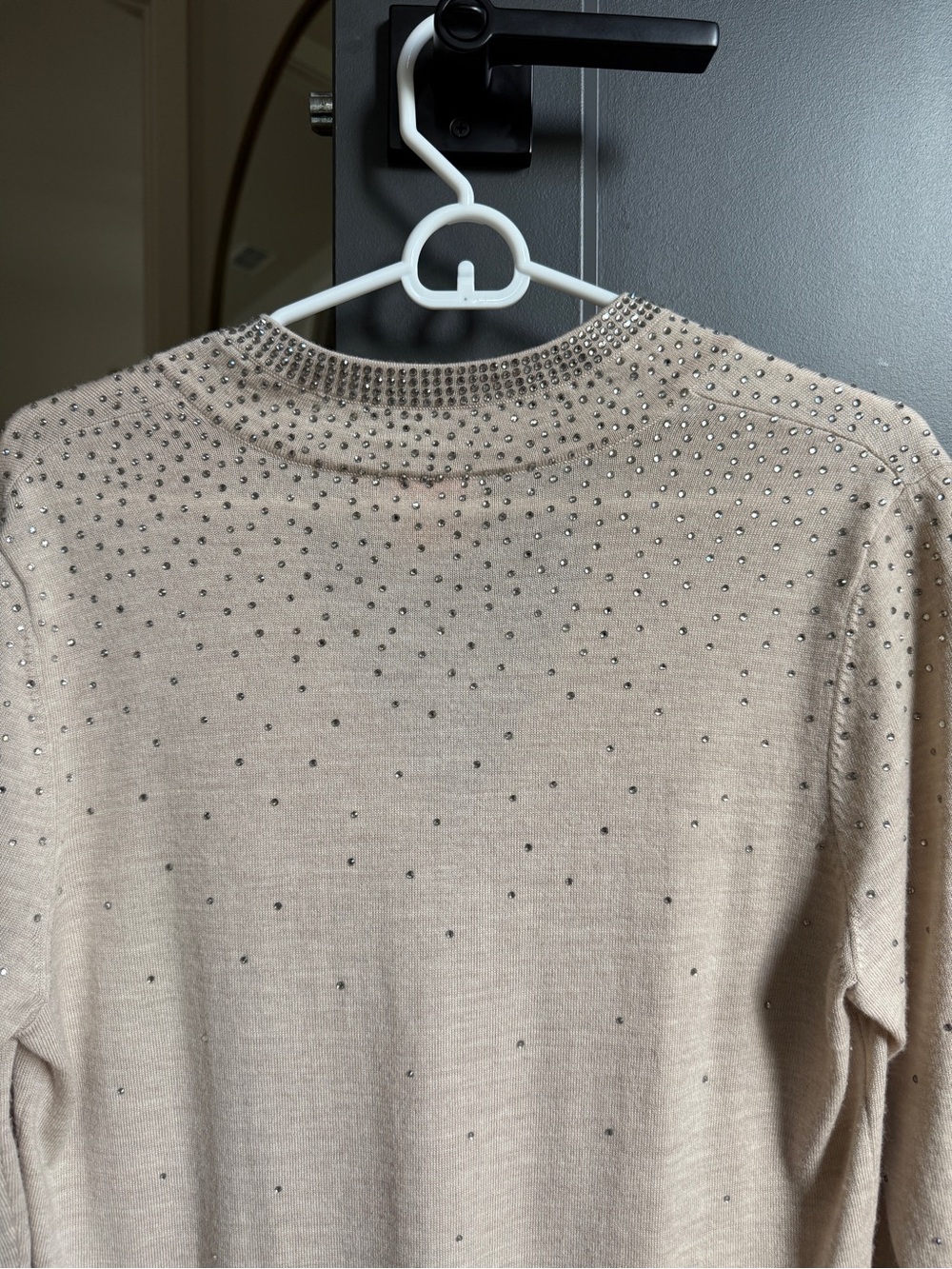 Tory Burch, beige rhinestone tunic size large - Picture 6 of 6